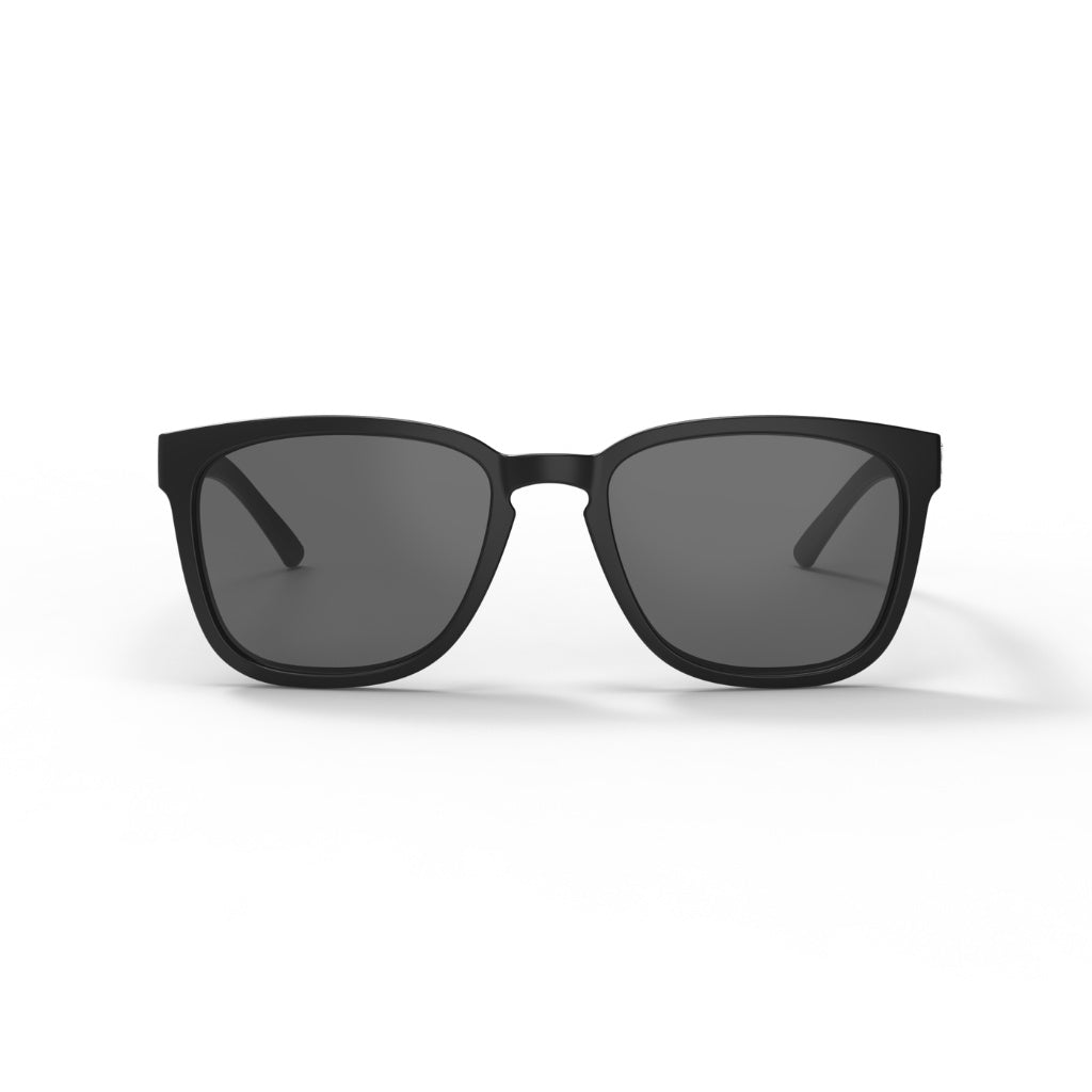 sedona sunglasses by valley rays. matte black with grey lens