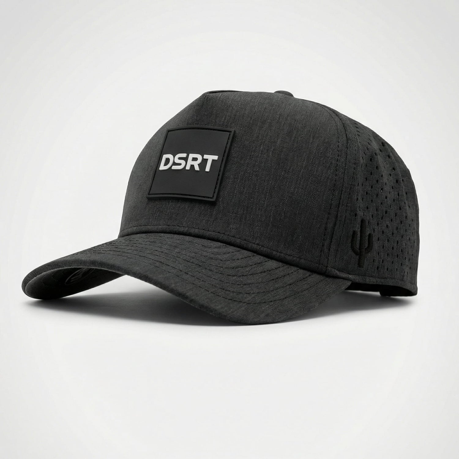Black mesh cap on a white background